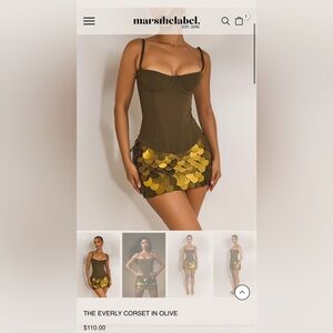 Mars the Label Olive Green Bustier Tank Top